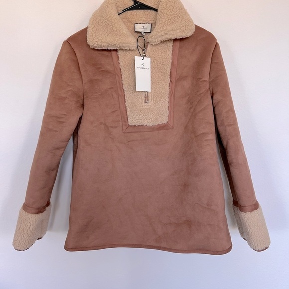 Tuckernuck Stella Shearling Jacket Sherpa Lined in Tan​​​​ - Picture 8 of 9